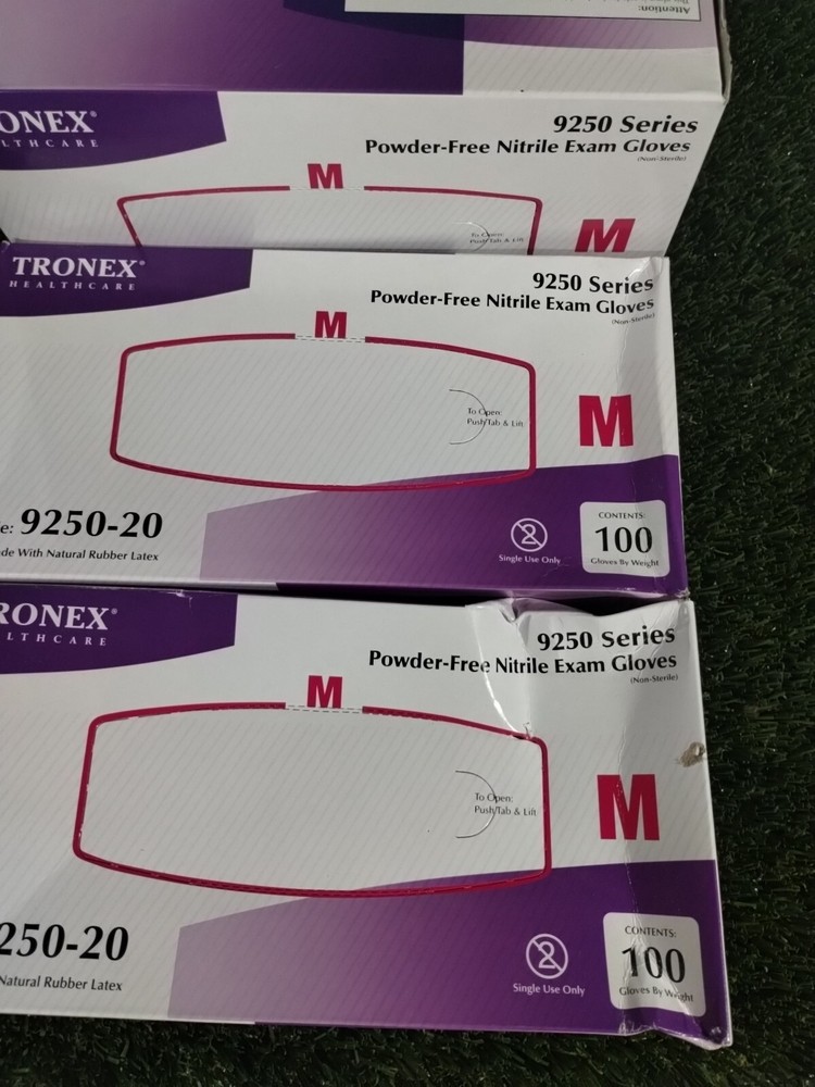 TRONEX 9250-20 NITRILE FINGERTIP TEXTURED EXAM GLOVES- MEDIUM 