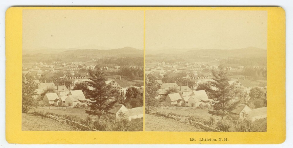 G3033~ NEW HAMPSHIRE – Littleton Panoramic View 1860s Stereoview – Kilburn