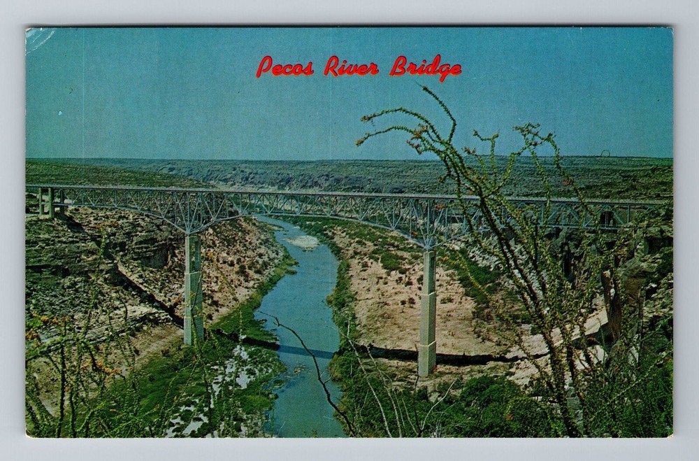 De Rio TX-Texas, Pecos River High Bridge, Vintage Postcard