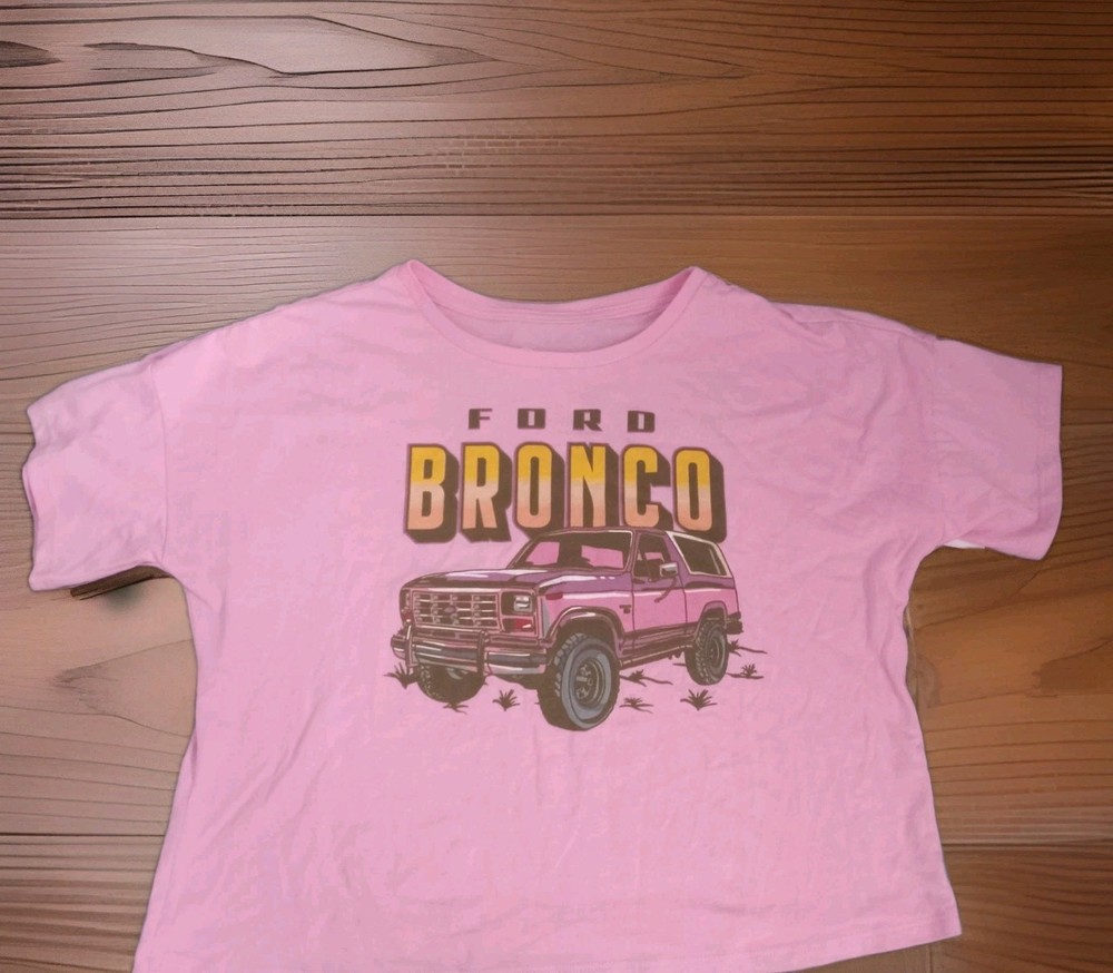 Wonder Nation Girls Ford Bronco Pink Graphic Short Sleeve Tee 2XL (18)