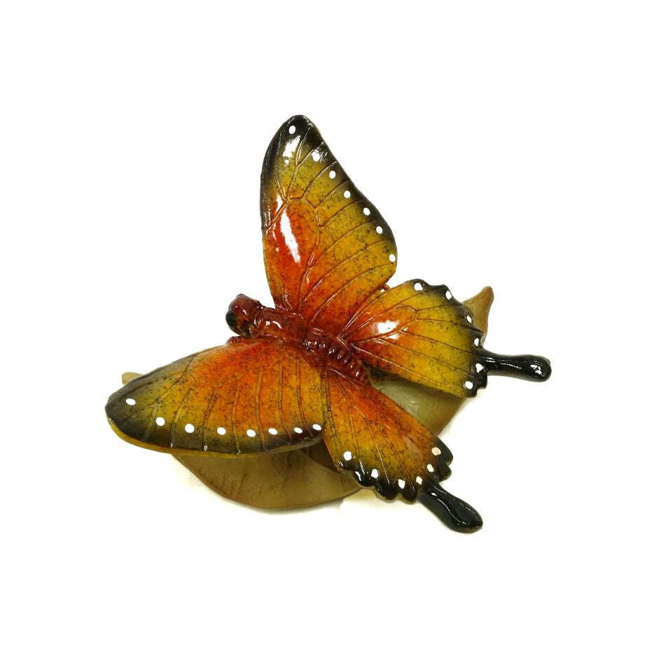 Yellow Butterfly Leaf Figurine for Nature-Inspired Décor