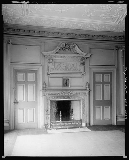 Photo:Charleston South Carolina Drayton Hall Interior Fireplace 1938