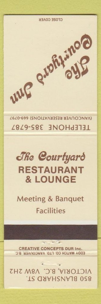 Matchbook Cover - Courtyard Inn Victoria BC