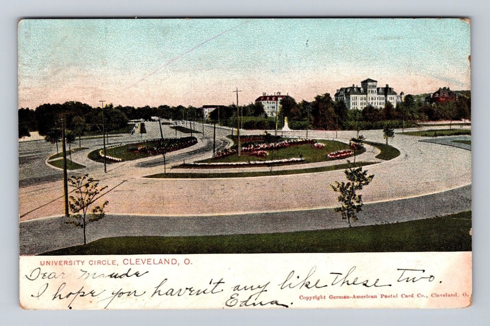 Cleveland OH-Ohio, University Circle, Antique, Vintage Souvenir Postcard