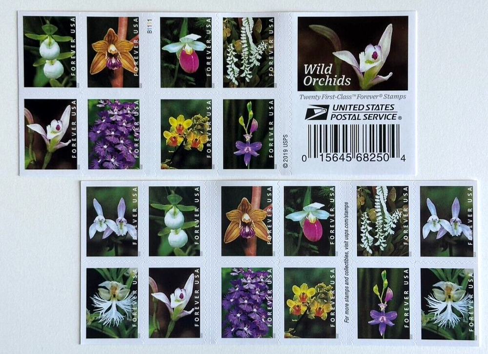 Booklet of 20 Wild Orchids Flowers Stamps Wedding Party Scott# 5445-5454(MNH)