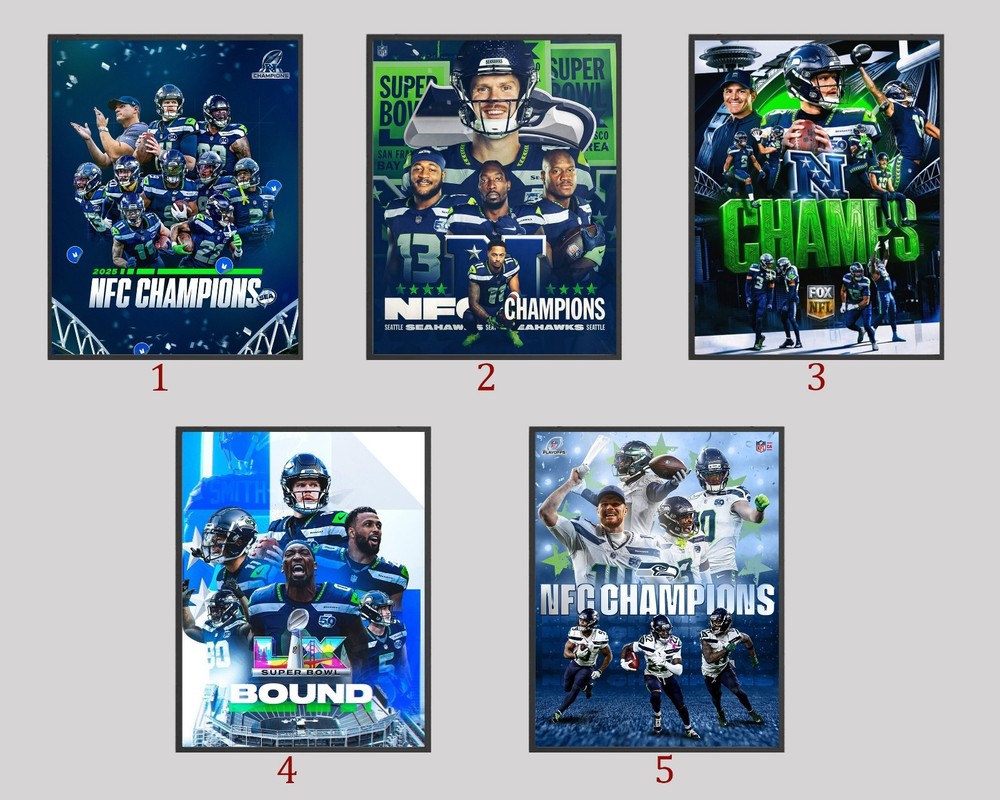 Seattle Seahawks 2025 NFL NFC Champions Poster