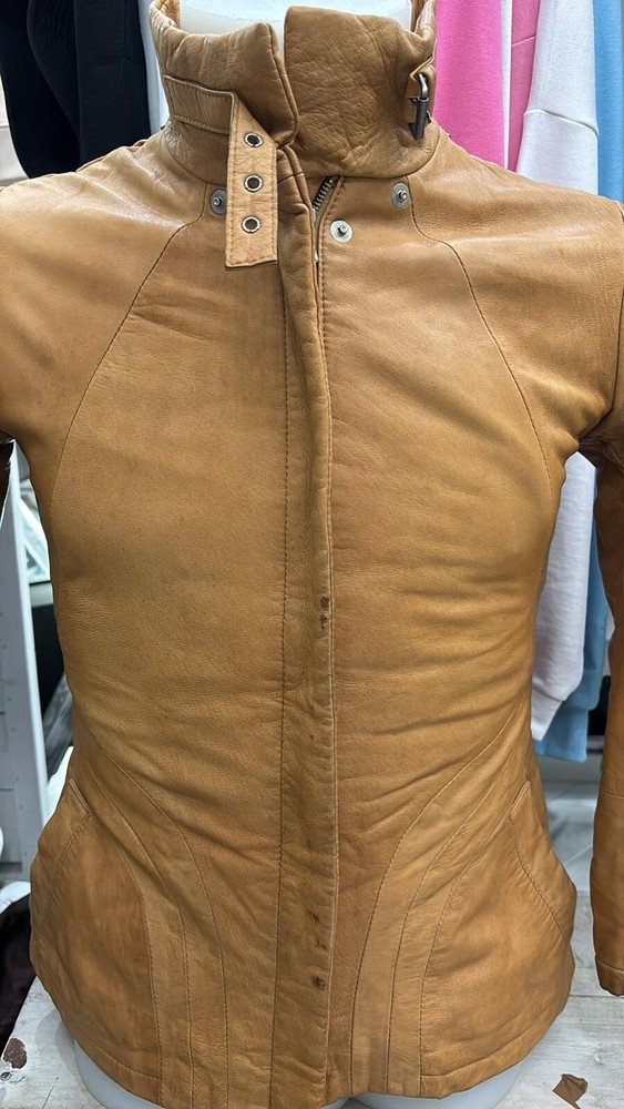 Genuine Brown Real Leather Jacket for Women Size 42 LLD242