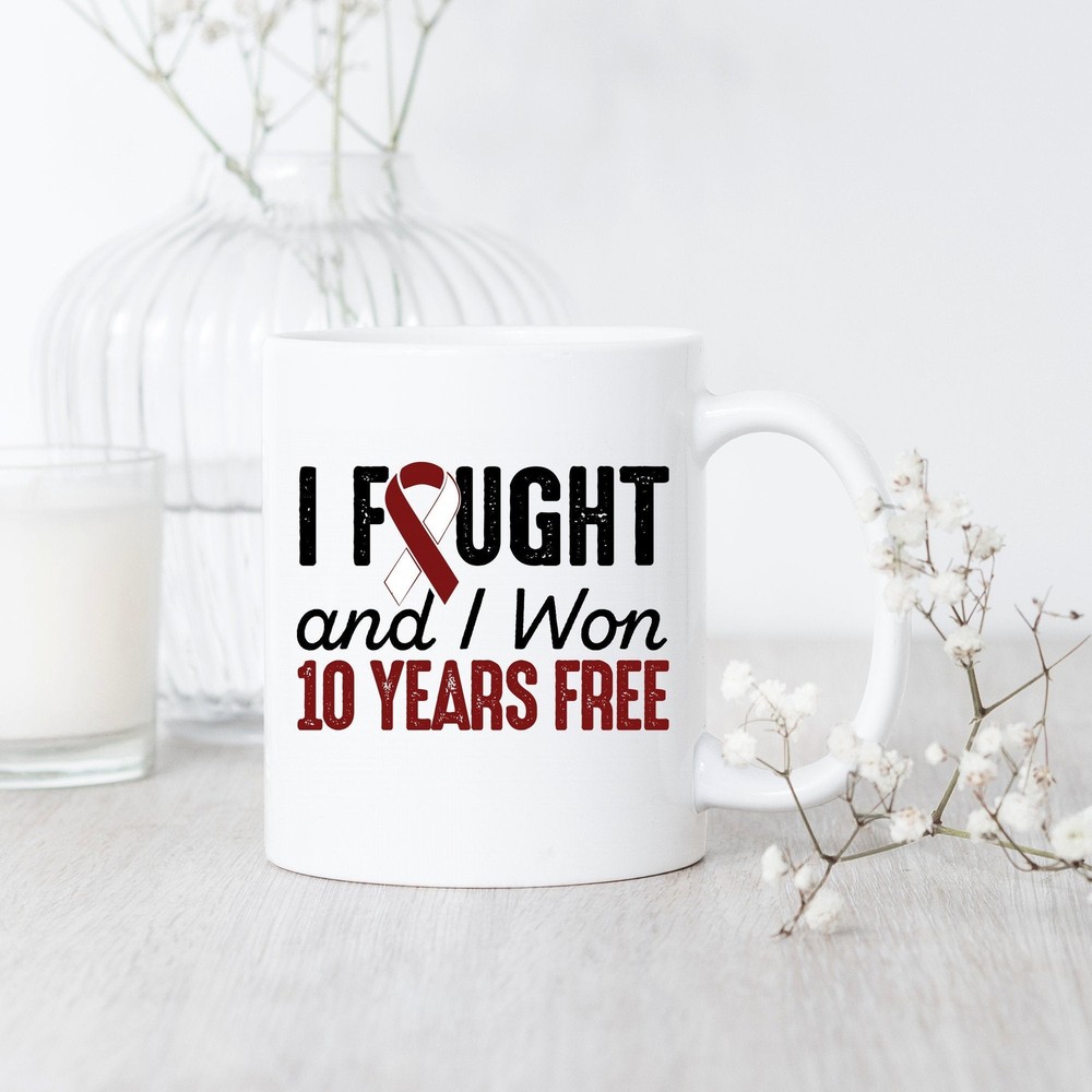 10 Years Free Head and Neck Cancer Survivor Celebration Mug