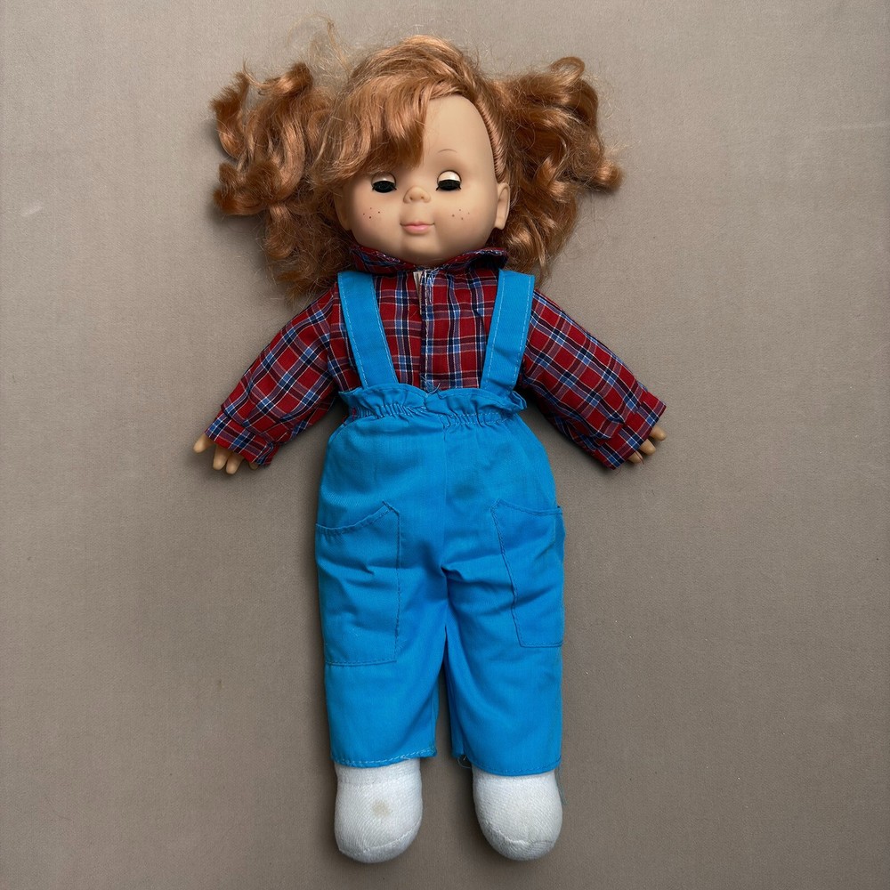 Vintage 1956 CitiToy Doll – 14” Plush Body – Sleepy Eyes, Freckled Face