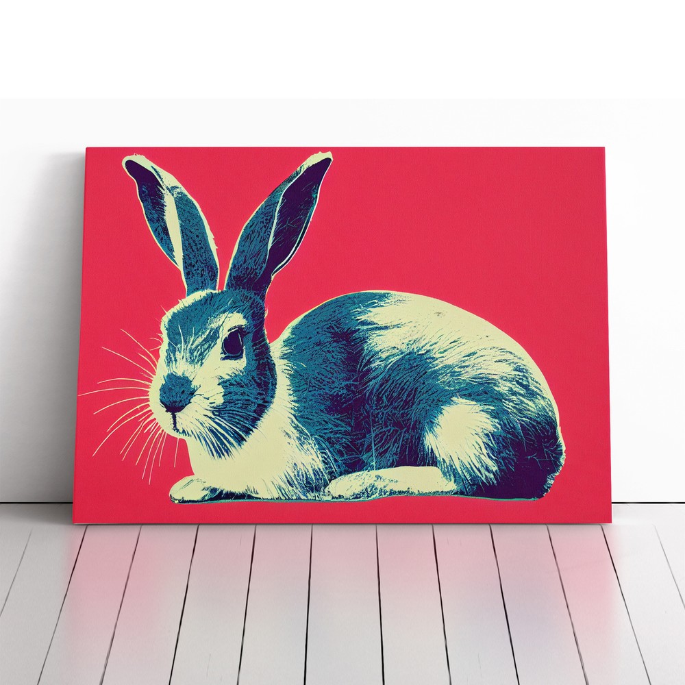 Pop Art Hare Canvas Wall Art Print Framed Picture Home Decor Living Room Bedroom