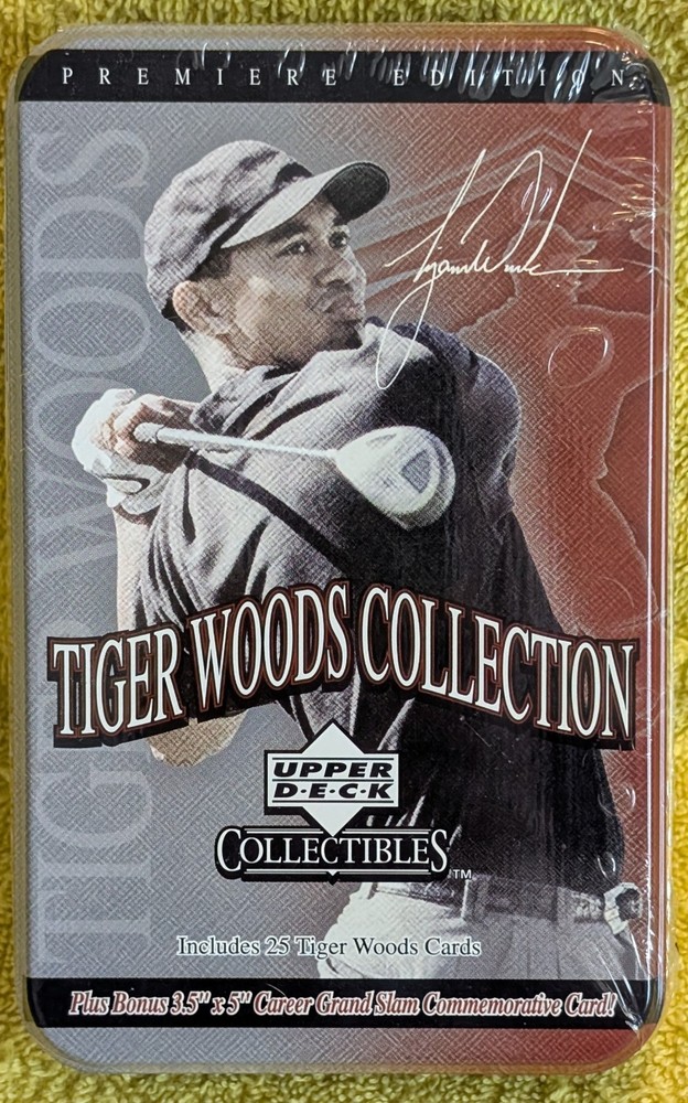 2001 Upper Deck TIGER WOODS COLLECTION Tin 25 Cards + Bonus Card Factory Sealed