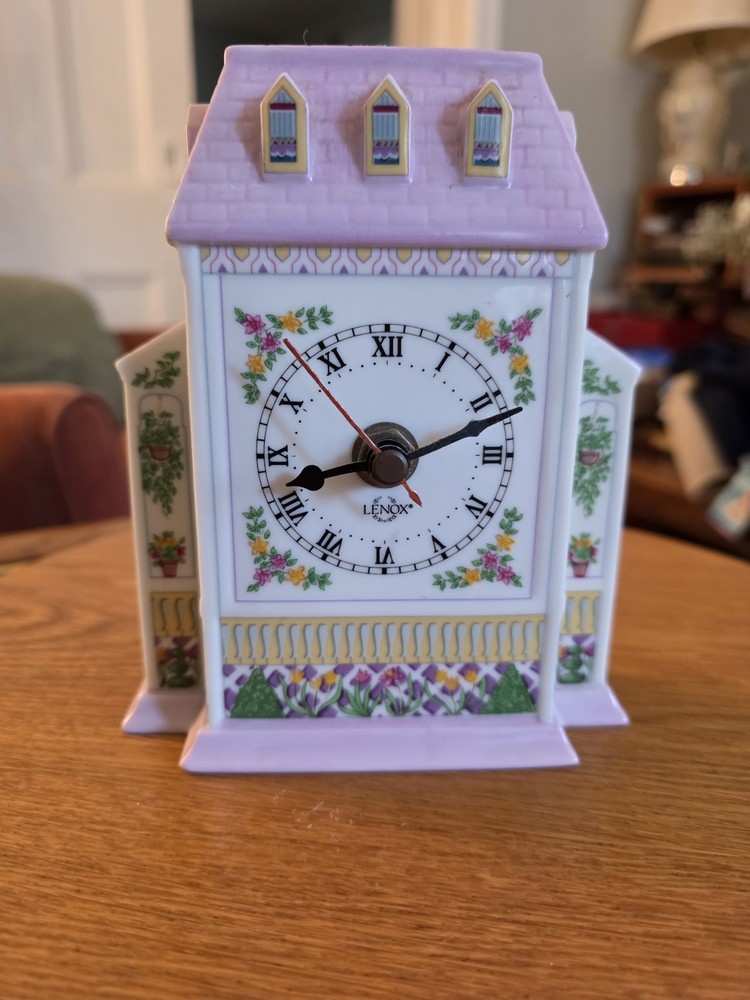 The Lenox Village Clock Porcelain 1994 Vintage - WORKING