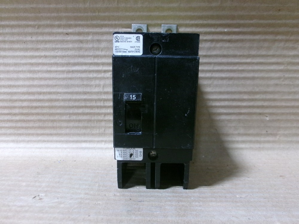 Eaton Cutler-Hammer GHB GHB2015 2 Pole 15 Amp 480/277V Circuit Breaker