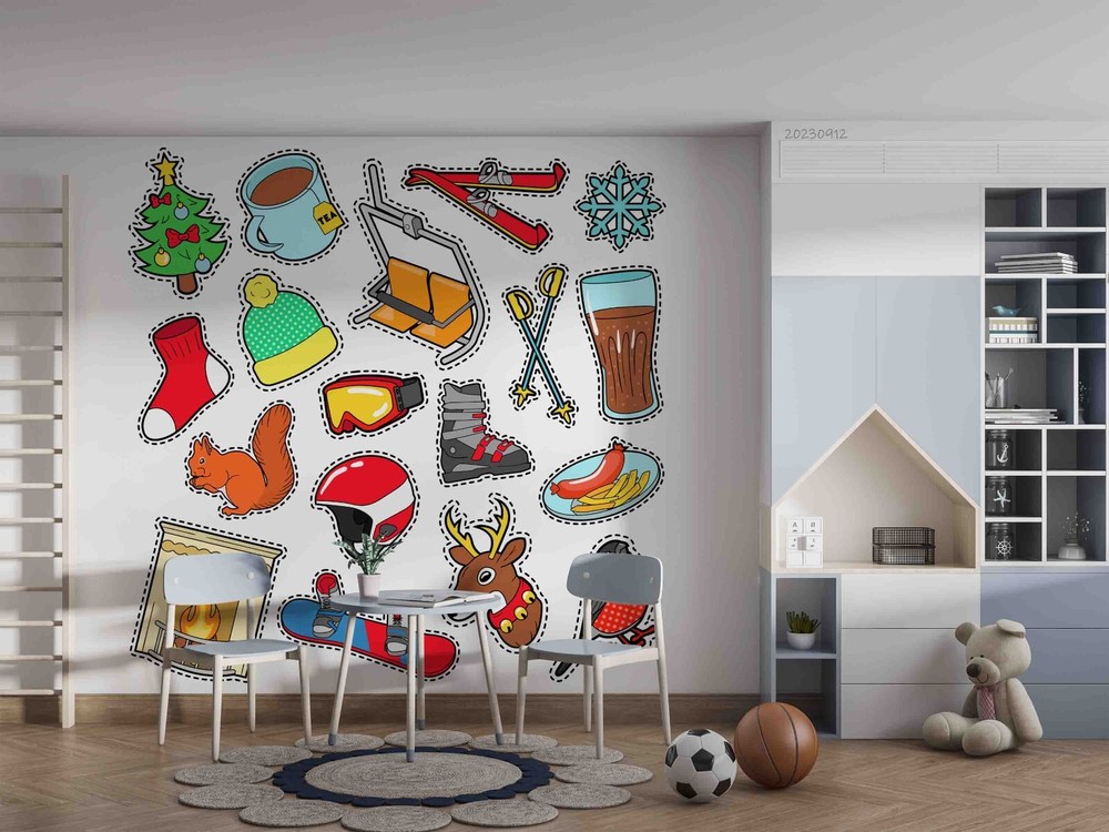 3D Cartoon Christmas Wall Murals Wallpaper Murals Wall Sticker