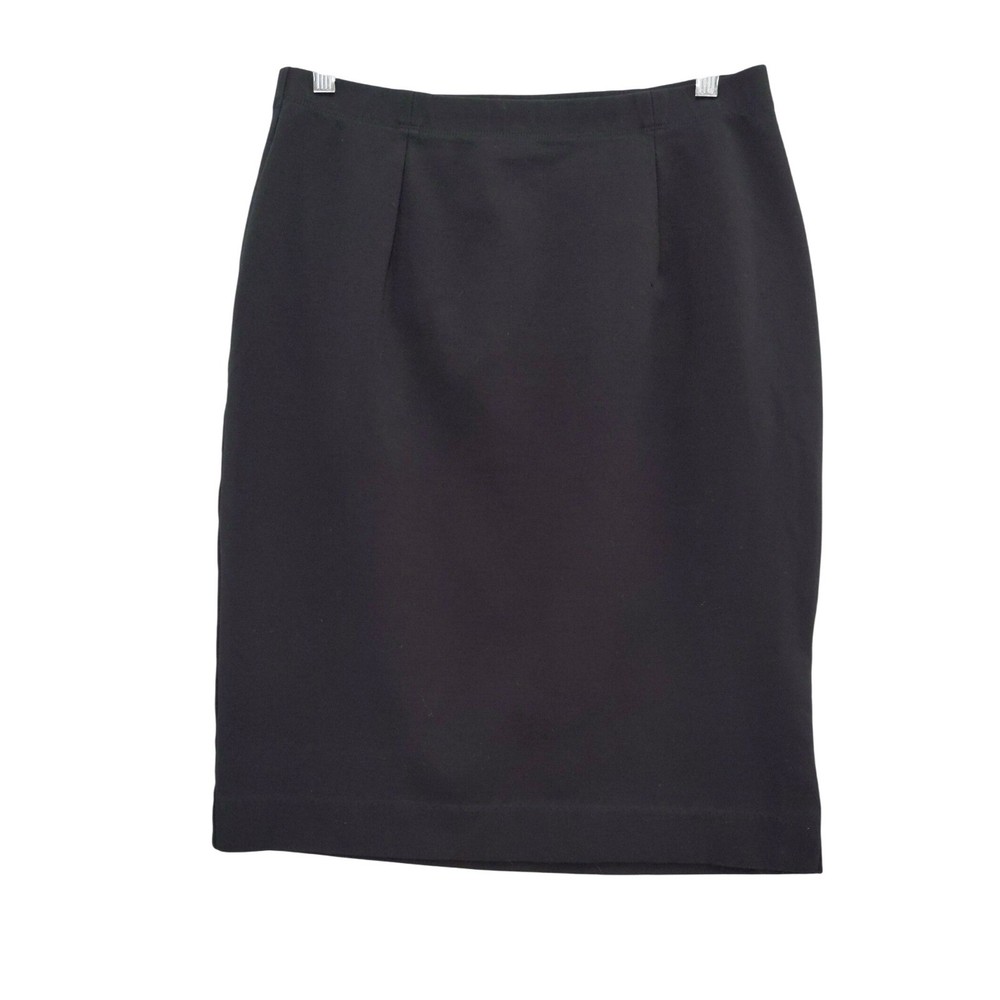 Eileen Fisher Ponte Knit Pencil Skirt Stretch Career Casual Black Tencel S