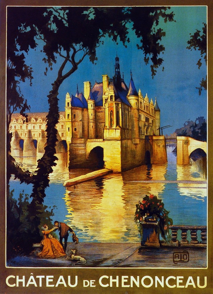 Chateau de Chenonceau Travel Decorative Poster. Fine Graphic Art Design. 2902
