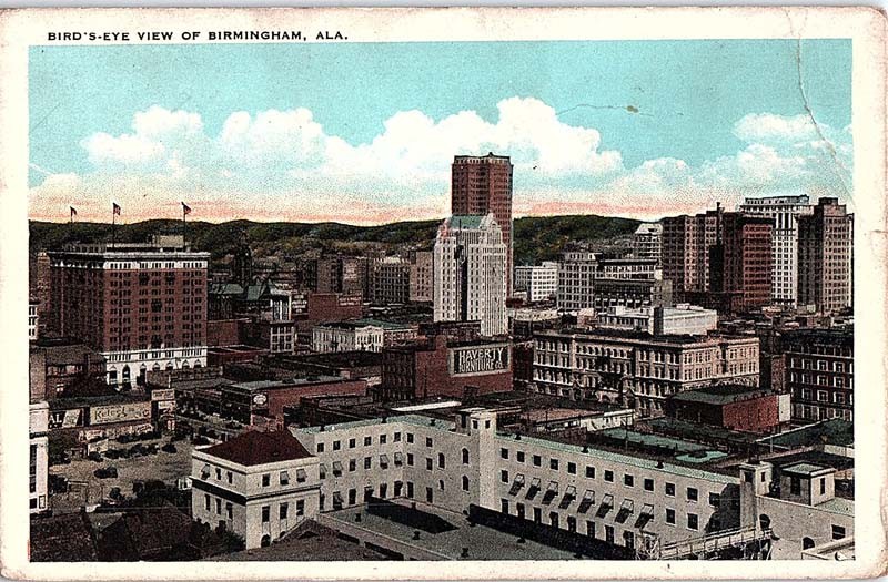 Postcard PANORAMIC SCENE Birmingham Alabama AL m/09 AJ4985