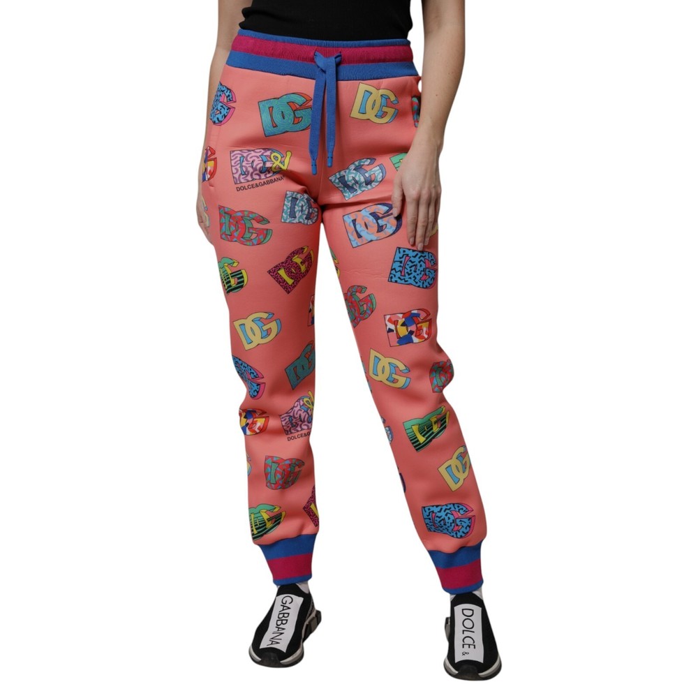 DOLCE & GABBANA Pants Pink Logo Monogram Jogger Sweatpants IT40/US6/S 1050usd