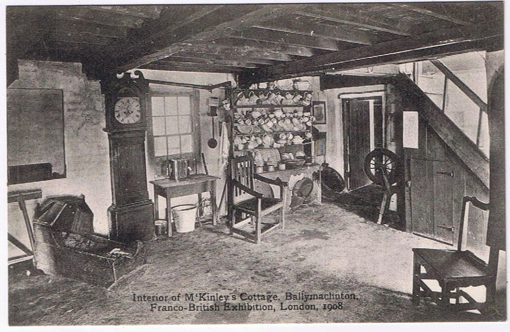 Postcard Interior McKinley's Cottage Franco-British Exhibition London 1908