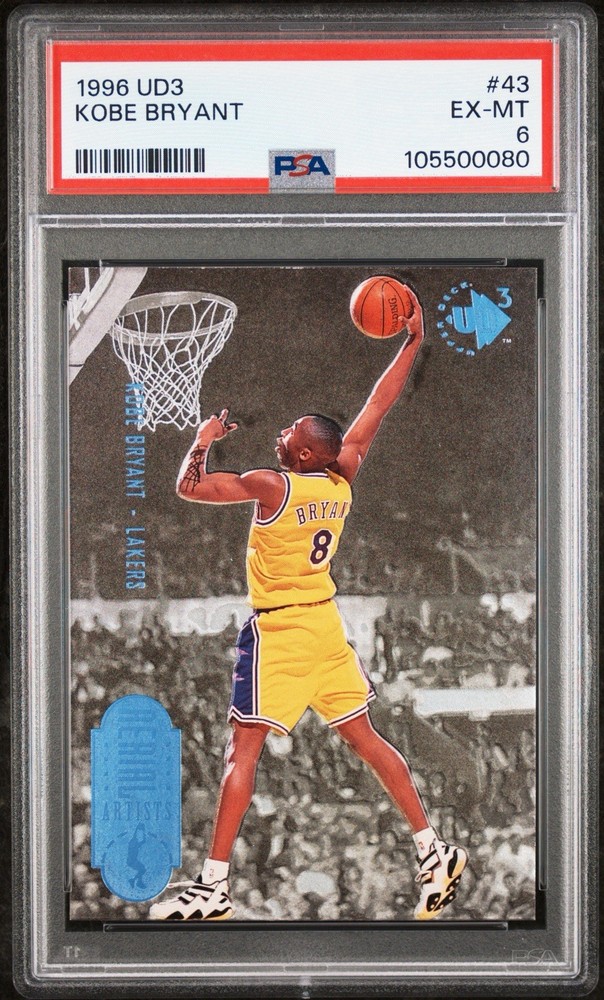 1996 UD3 Kobe Bryant #43 PSA 6 EX-MT Rookie RC Los Angeles Lakers HOF