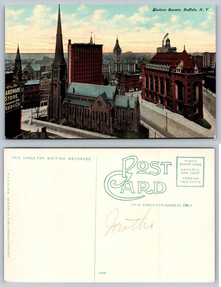 Shelton Square Buffalo NY Postcard S. H. Knox & Co. Vintage City View