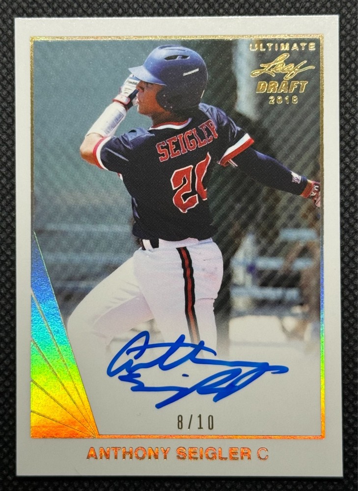 2018 Leaf Ultimate Draft - Anthony Seigler #BA-AS1 Gold Prismastic /10 Autograph