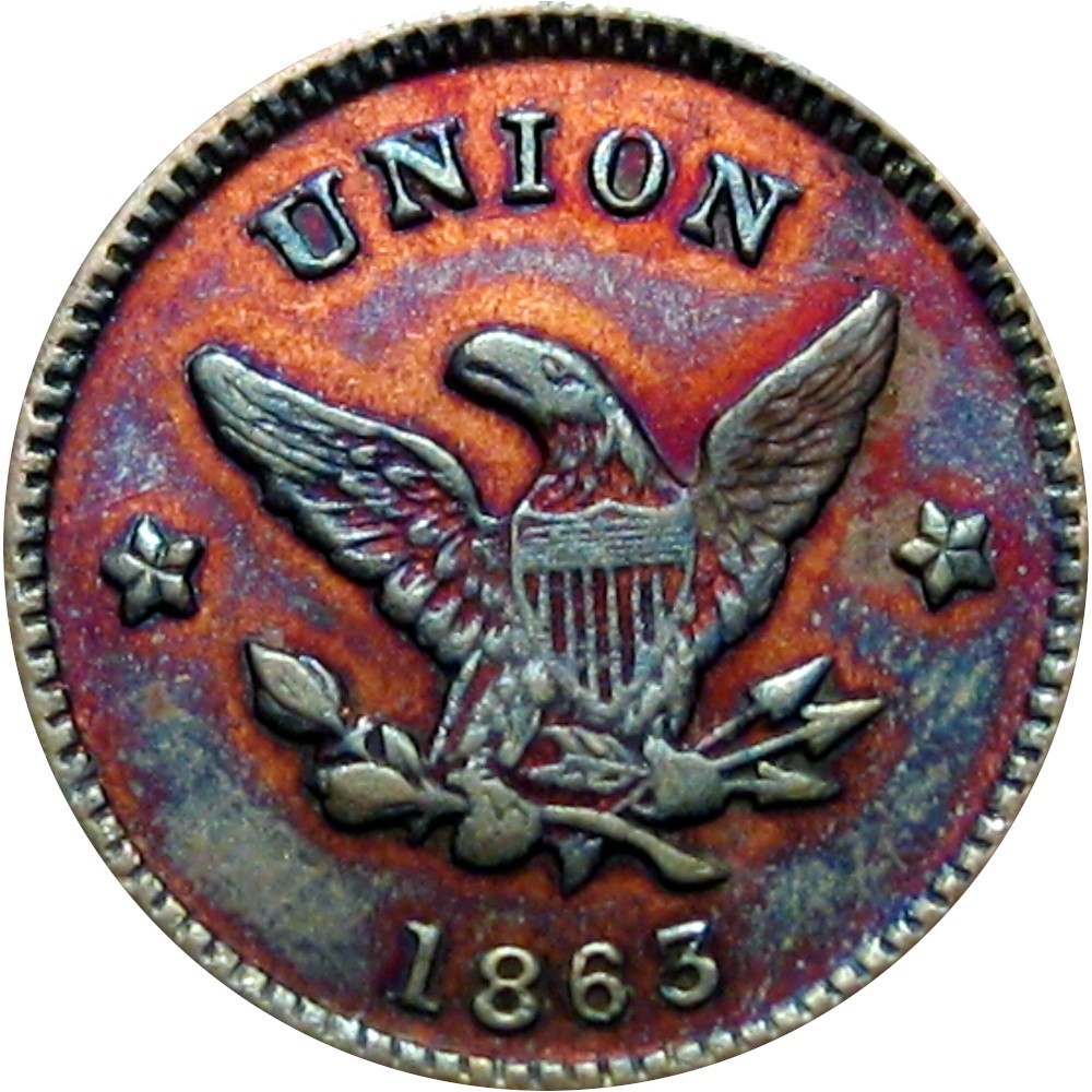 1863 Lena Illinois Civil War Token M Weaver Eagle R6