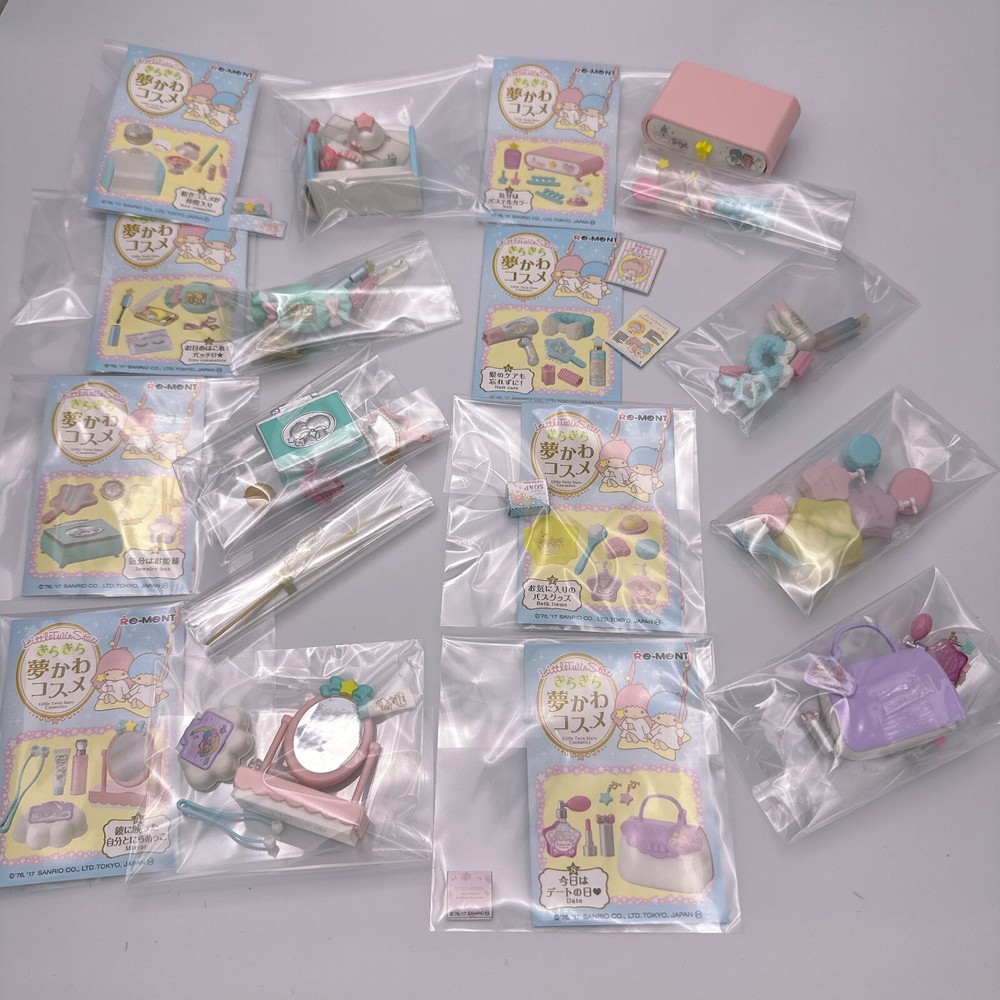 Re-Ment Little Twin Stars Dreamy Kawaii Cosmetic Set - Full Box of 8 Items