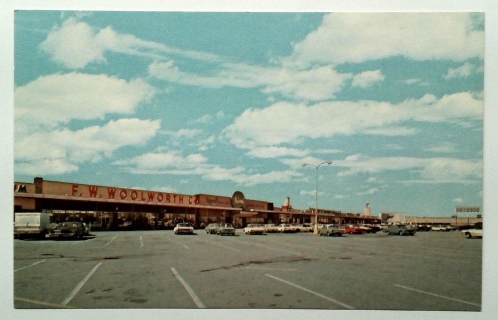 Vintage Southtown Plaza Rochester NY F.W. Woolworth Co. Postcard 1968