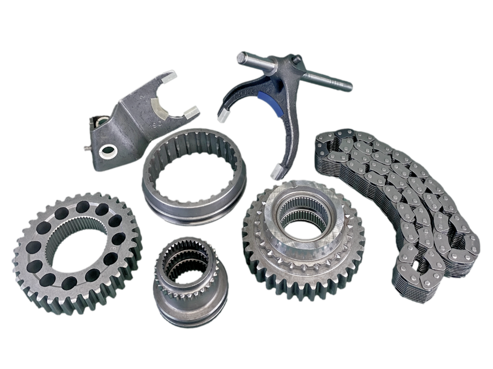 241C Transfer Case Early Fork Slider Hub Set with Chain and Sprockets