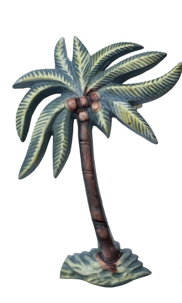 Vintage Celluloid Palm Tree Brooch Tropical Figural Pin Coconut Tree
