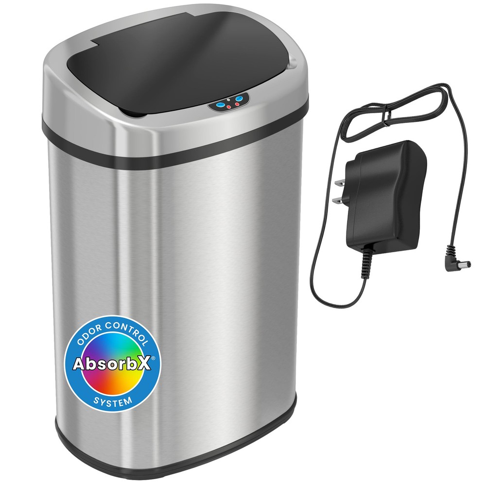 SensorCan 13 Gallon Trash Can Kitchen Garbage Can with AC Adapter and Odor Fi...