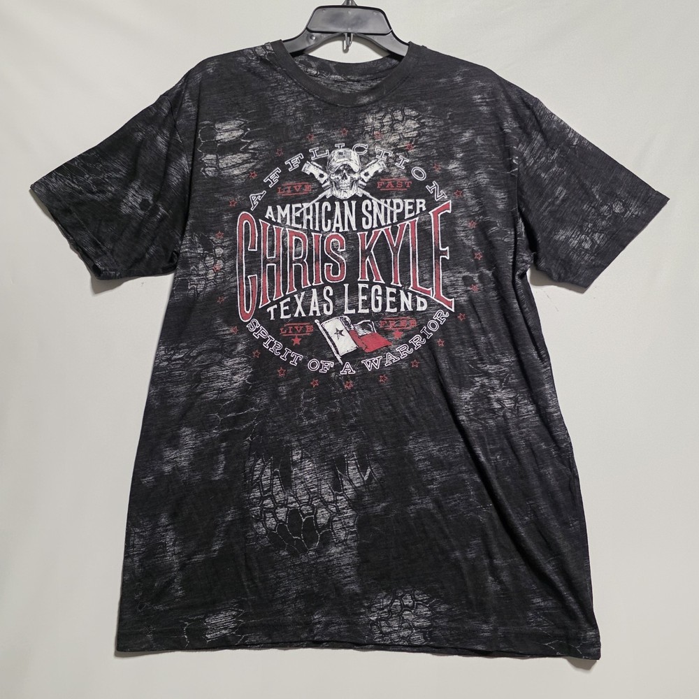 Affliction Shirt Men XL Black Chris Kyle American Sniper Made In USA