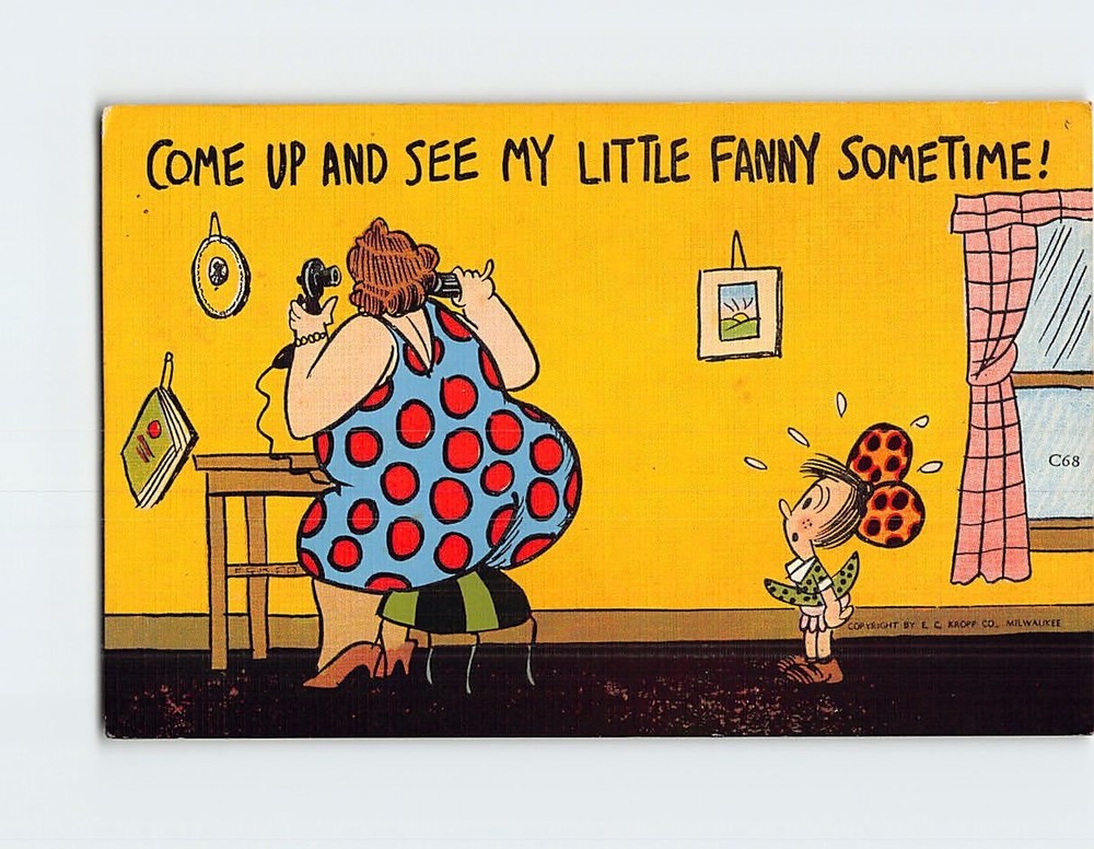Postcard Come Up And See My Little Fanny Sometime! with Humor Comic Art Print