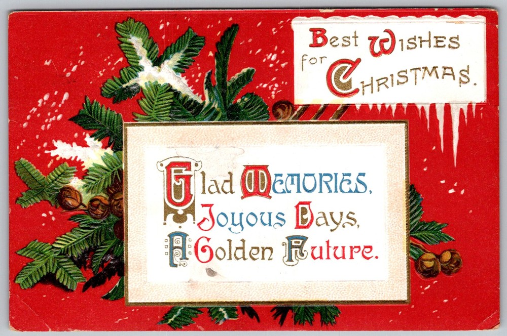 Antique Postcard Christmas Greeting 1910s