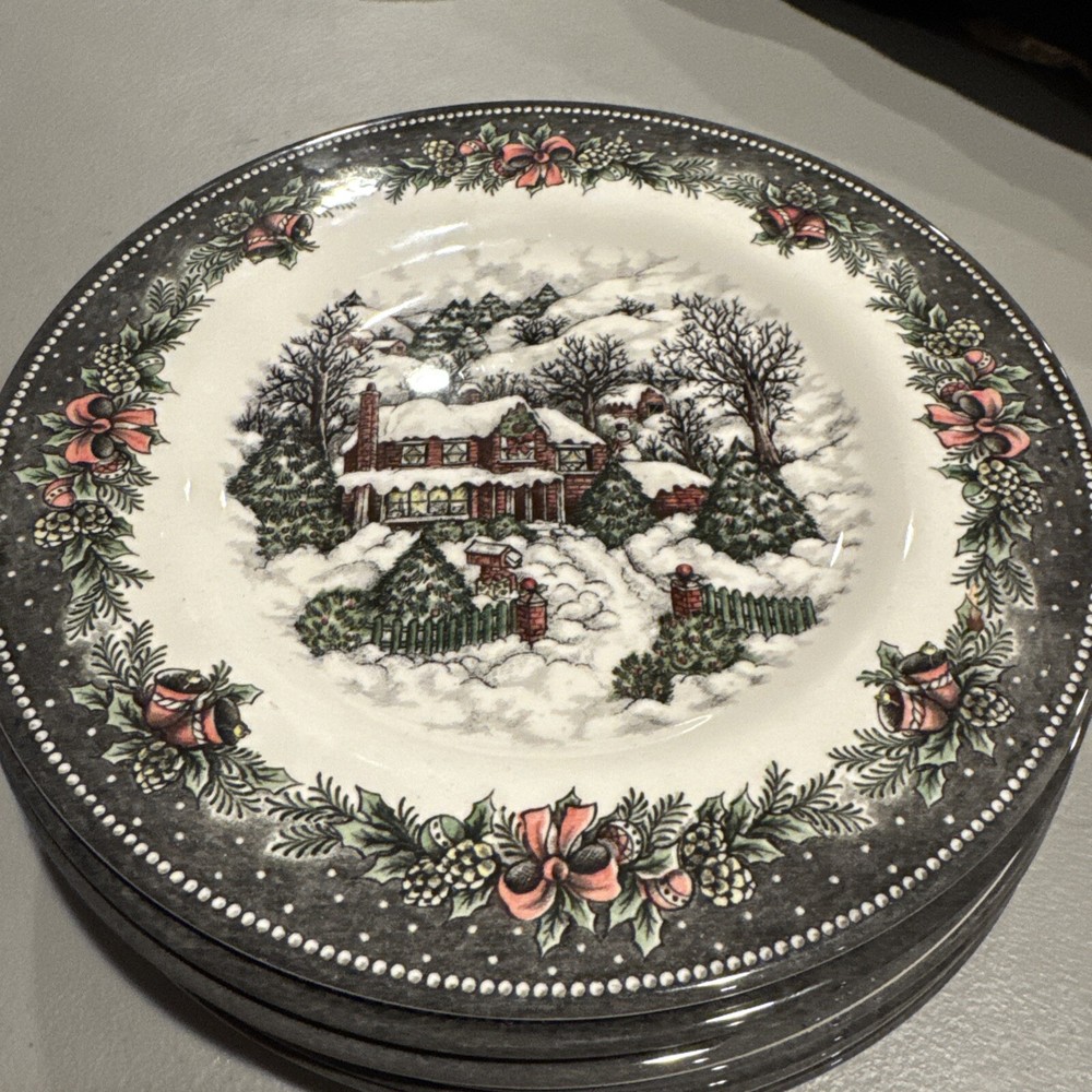 NEW Royal Stafford Christmas Village Salad 8.5” Plate Replacement Plate