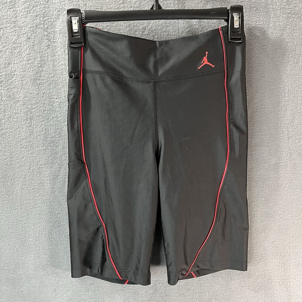 Air Jordan Womens Black Tight Fit Activewear Pull On Compression Shorts Size S
