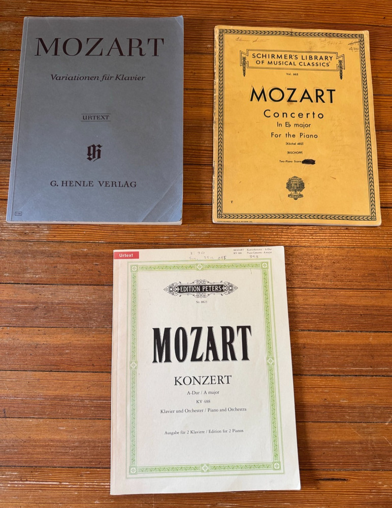 MOZART lot 3 Piano CLASSICAL sheet MUSIC books KLAVIER Konzert SCHIRMER'S titles