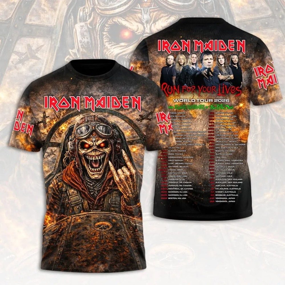 Iron Maiden 2026 World Tour Shirt - All Over Shirt, S to 5XL