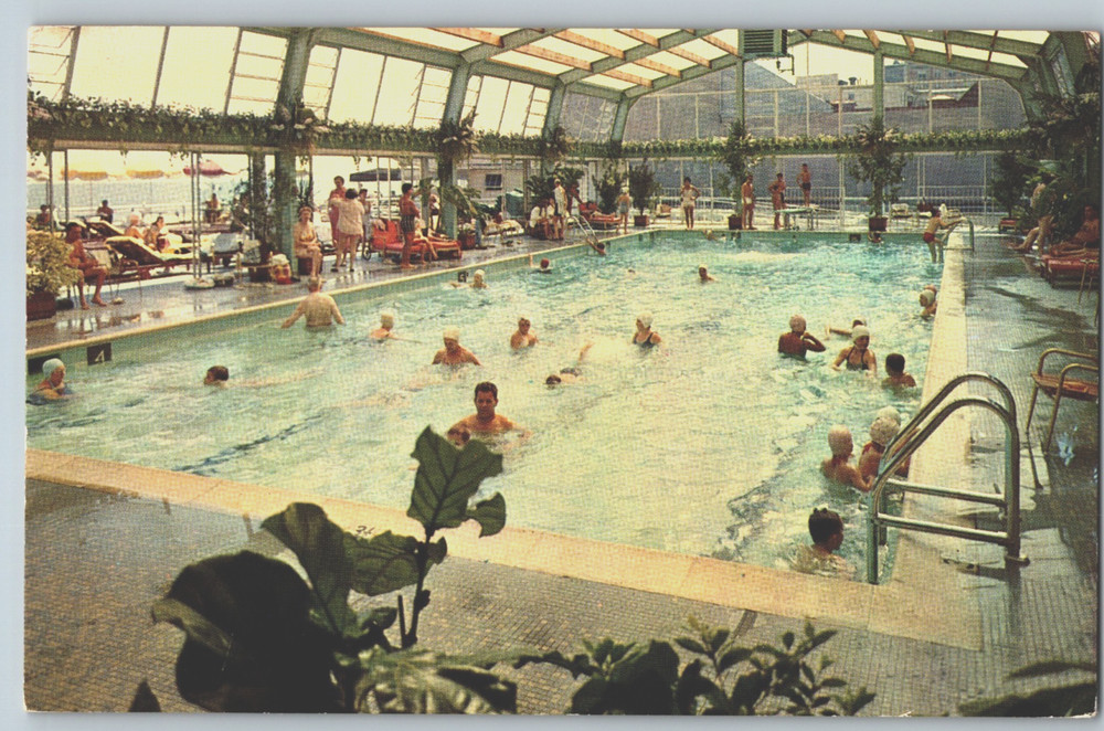 New Jersey Atlantic City Chalfonte-Haddon Hall Salt Water Pool Chrome Postcard