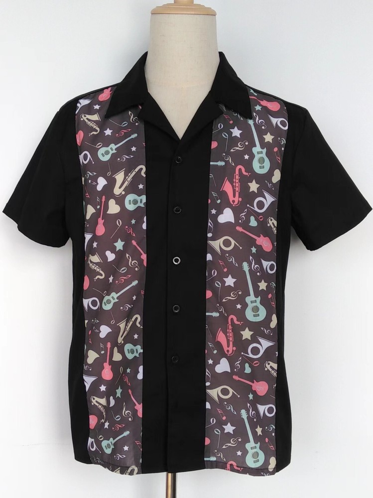 Men’s Vintage Casual Summer Lapel Button Shirt ST128BH Size M