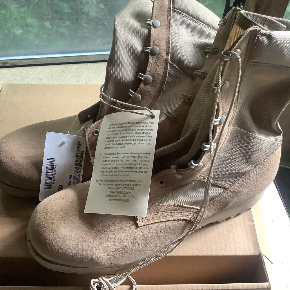 Belleville Desert Tan Hot Weather Military Combat Boots Size 15W New