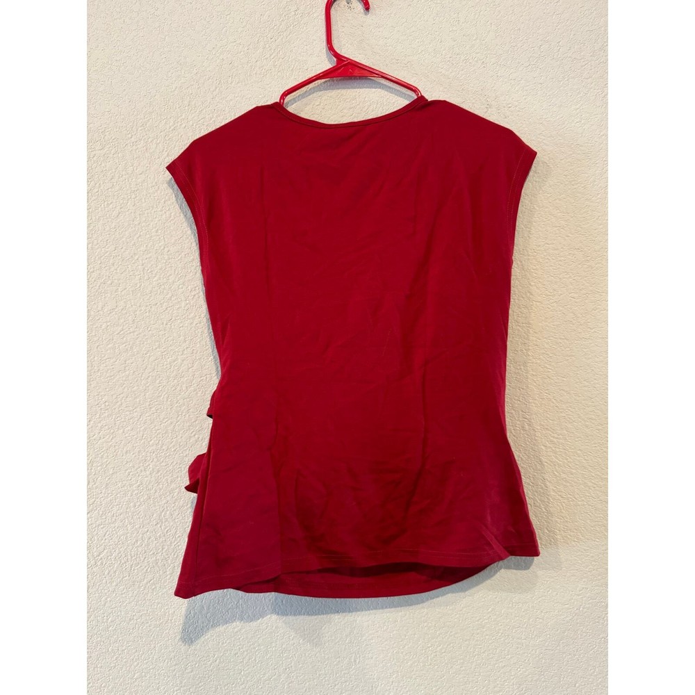 NWT Grace Karin Womens Small Red Twisted Waist Sleeveless Blouse Top