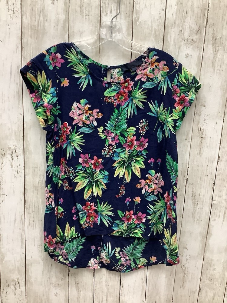 RACHEL Rachel Roy Tropical Floral Cap Sleeve Hi-Lo Blouse Size M