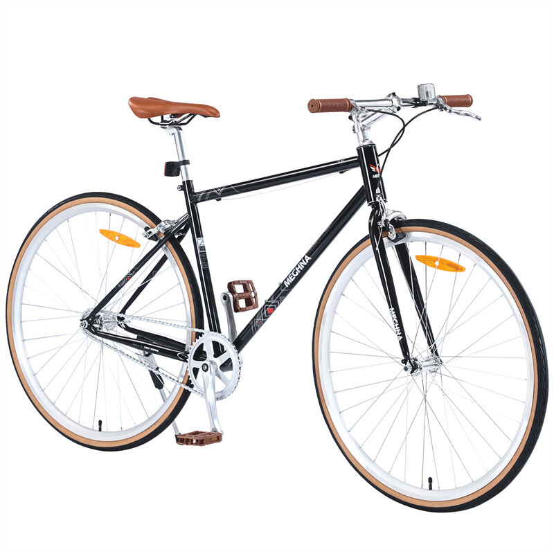 Single Speed Retro 700C Steel Frame Road Bike for Men and Women