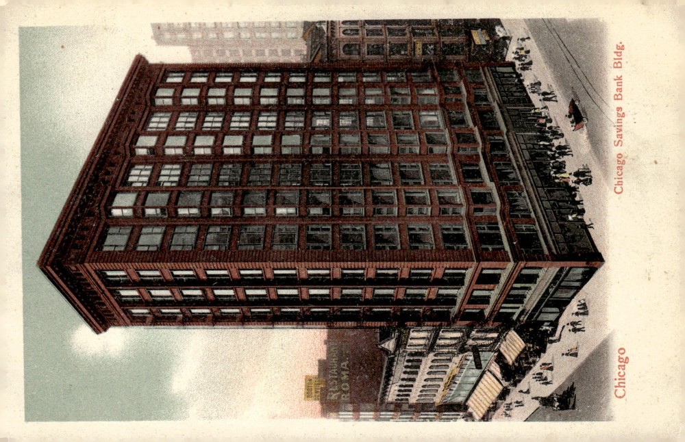 C1910 Chicago Savings Bank Building Chicago Illinois IL Antique Litho Postcard
