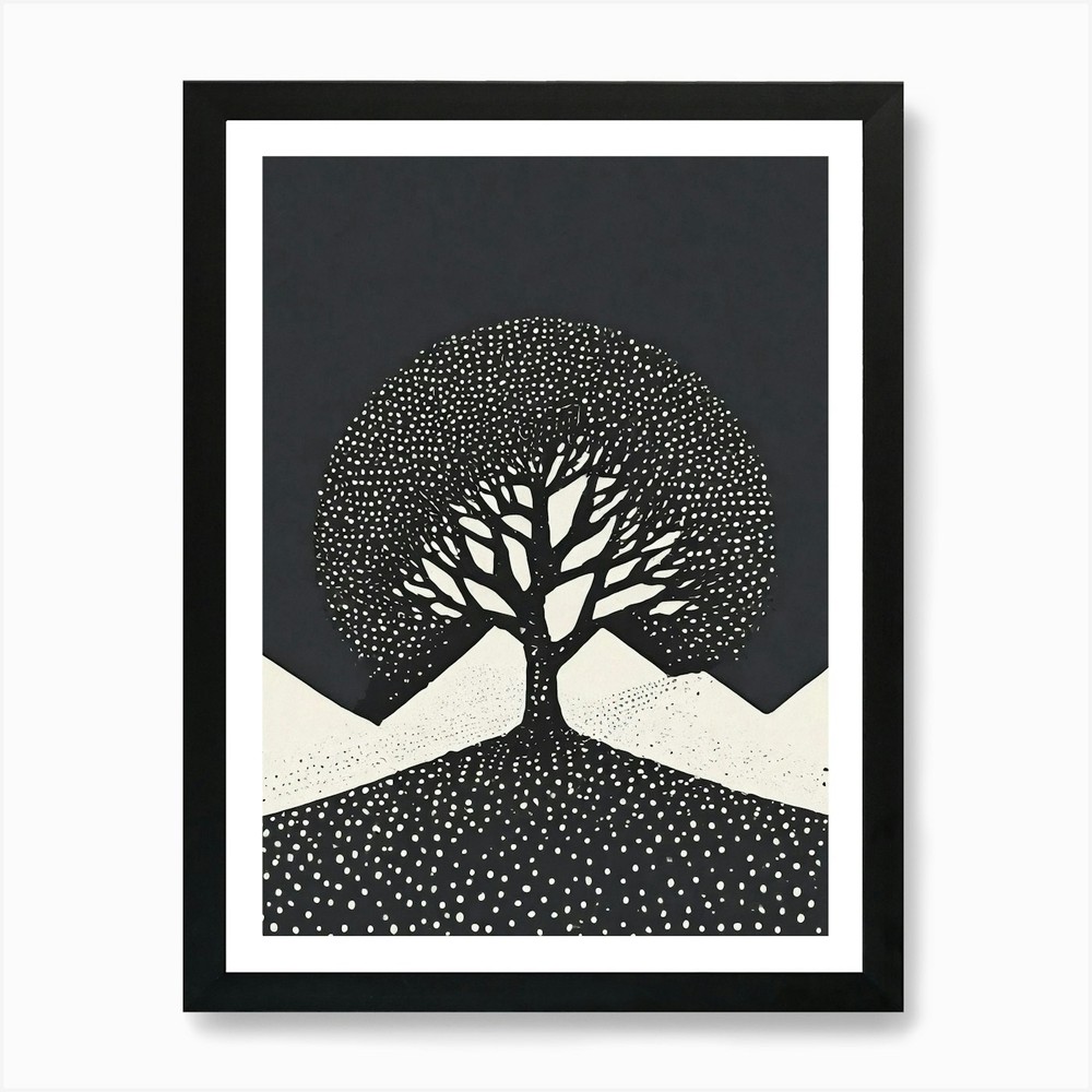 Tree In The Snow Art Print Framed Wall Art Poster Canvas Print Picture