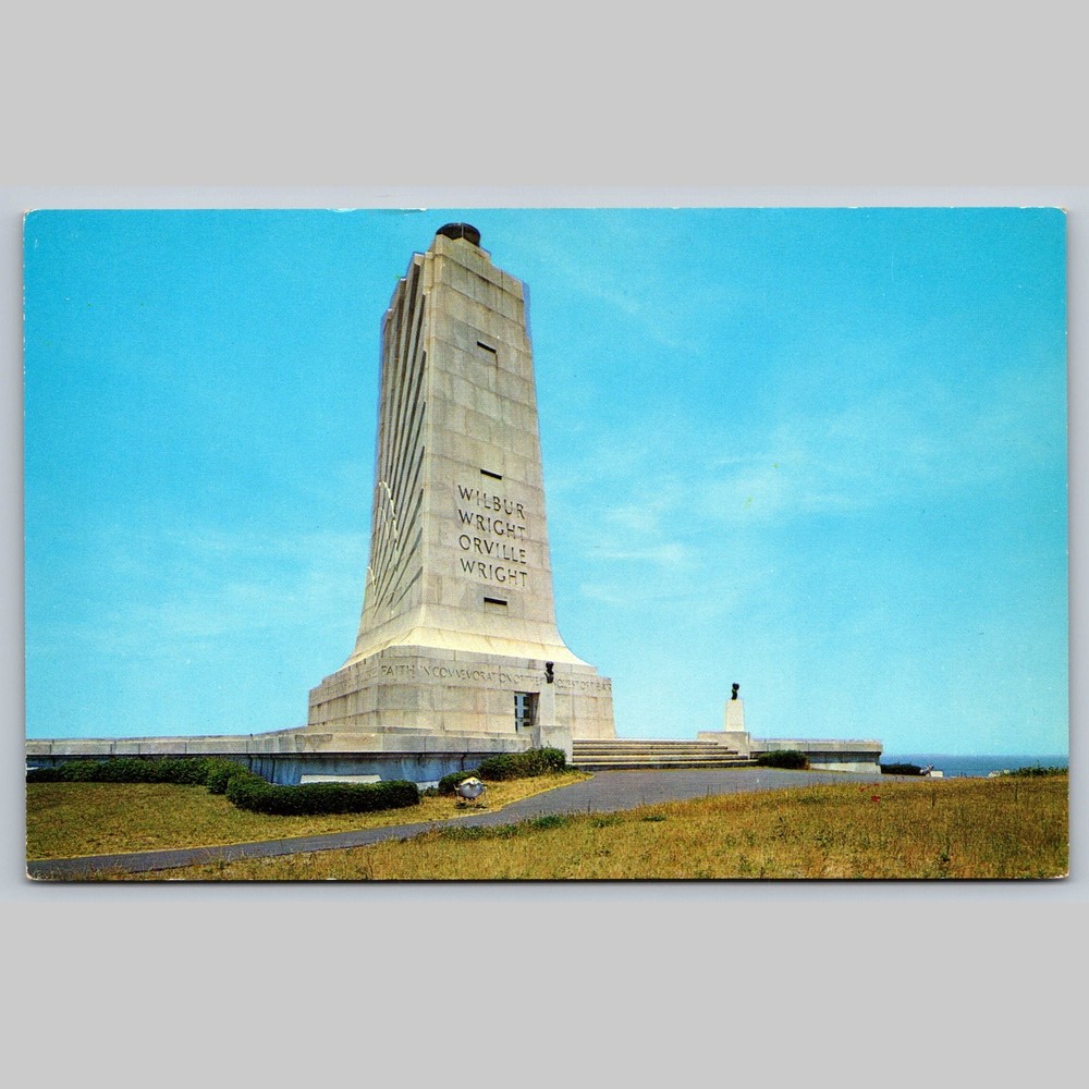Postcard Wright Memorial Shaft Kill Devil Hills NC