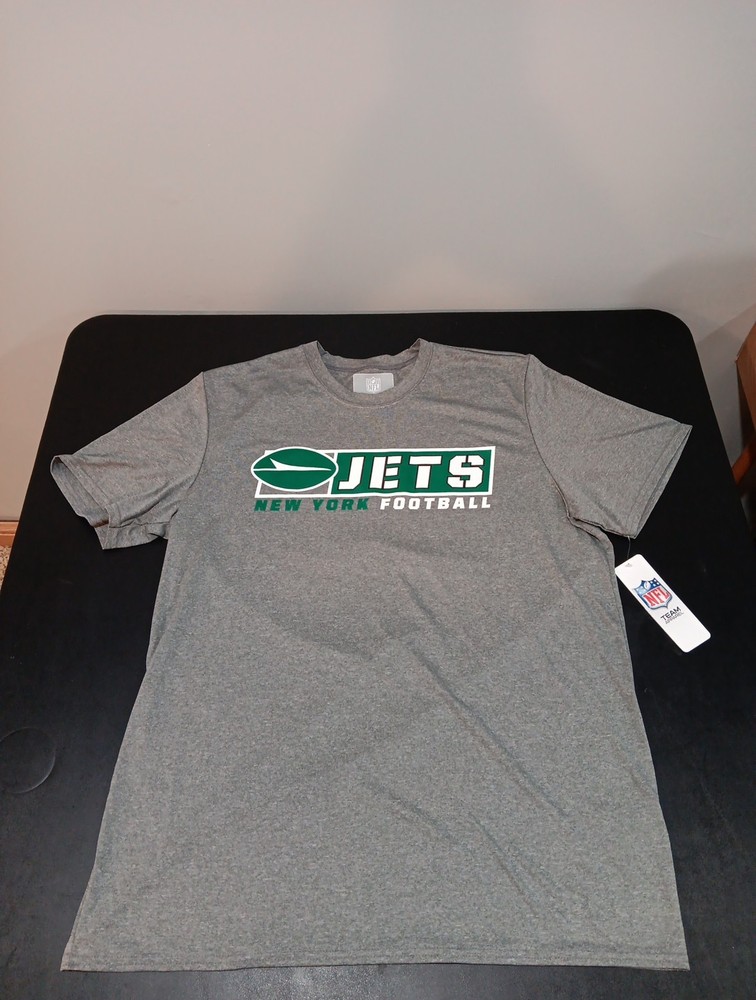 New York Jets NFL Mens Grey Short Sleeve T-Shirt Size L Team Apparel NWT