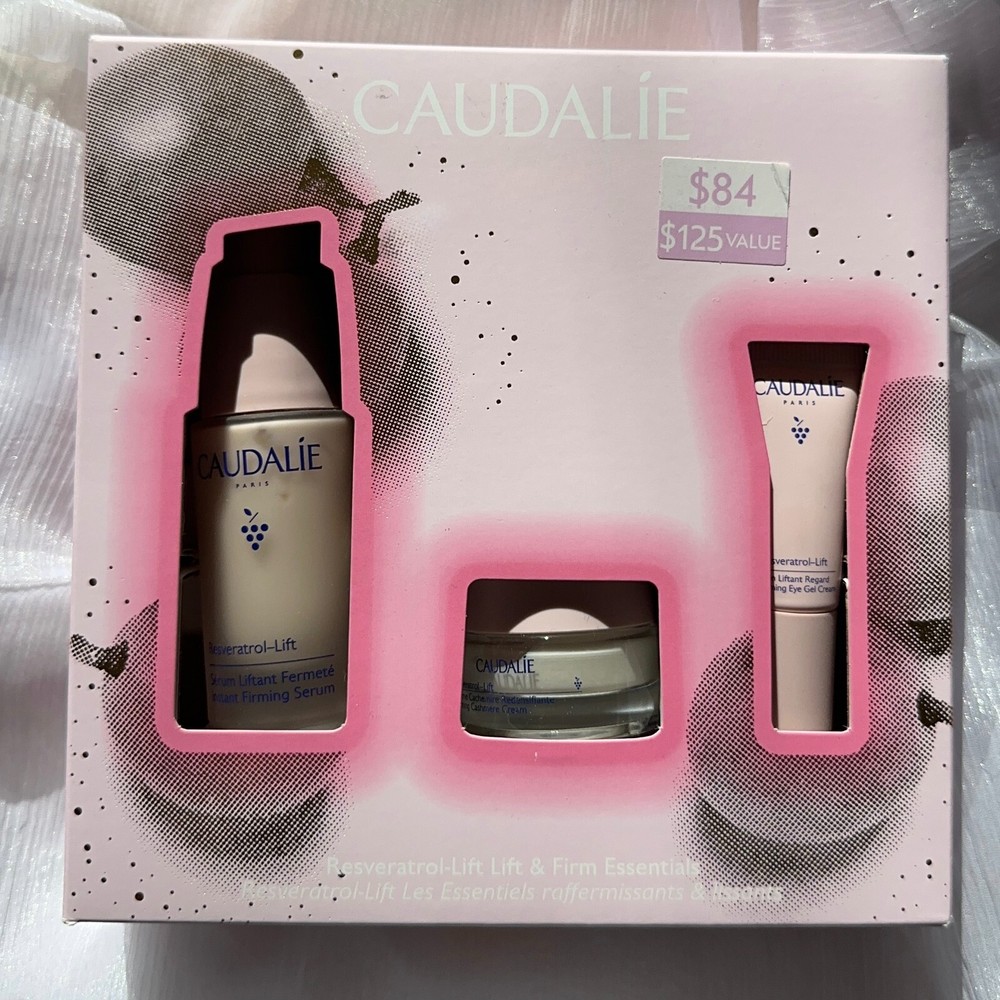 Caudalie Resveratrol Lift Firm Serum + Eye Cream Skincare Set- Brand New